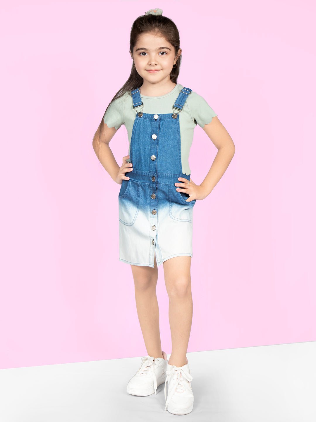 Buy NEW TUSI DRESSES Denim Casual Embroidered Mini Dungaree Dress for Girls  (Silver, 2-3 Years) Online at Best Prices in India - JioMart.