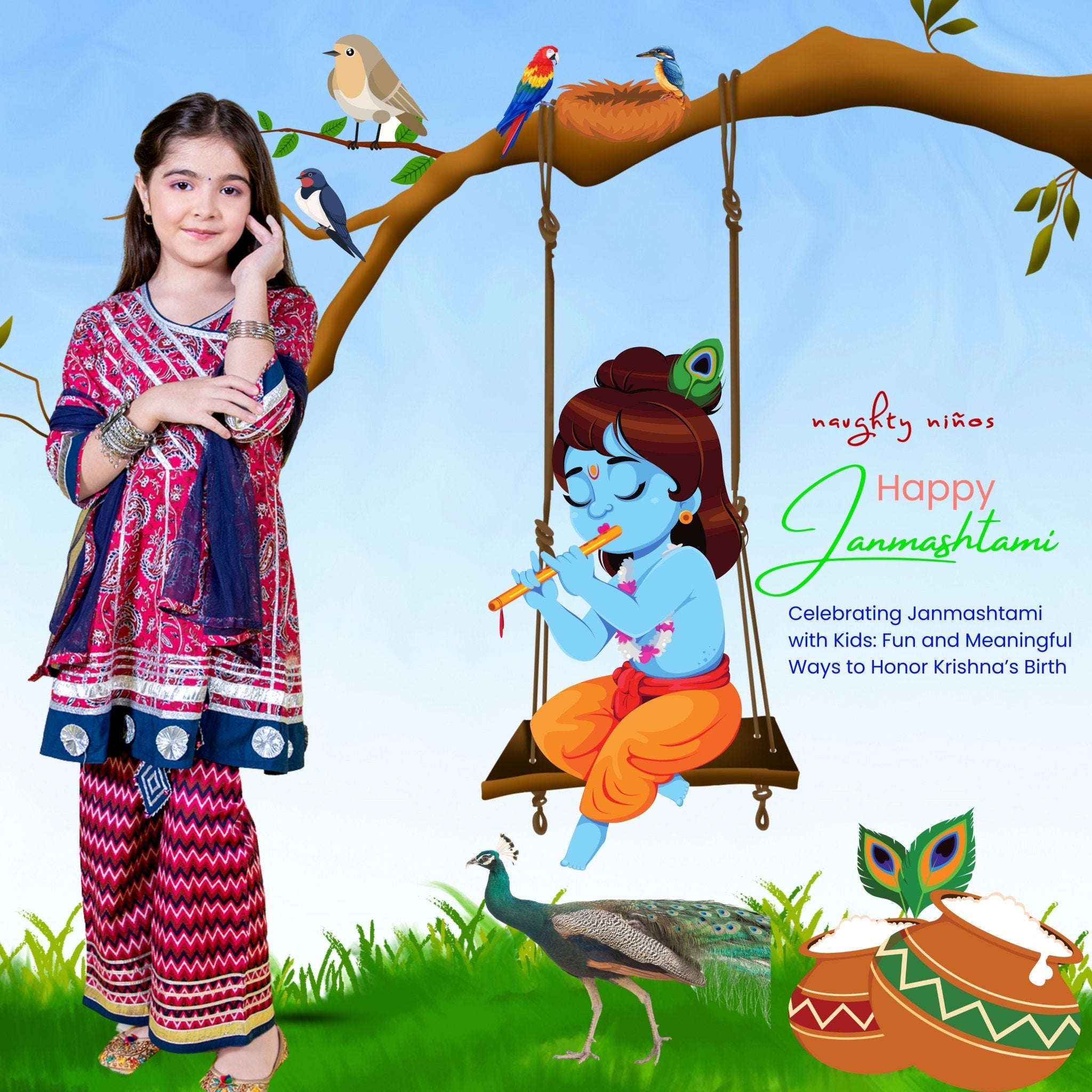 Celebrating Janmashtami with Kids: Fun and Meaningful Ways to Honor Krishna’s Birth - Naughty Ninos