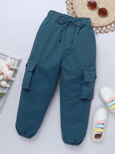 Cotton Airforce Blue Cargo for Girls & Boys