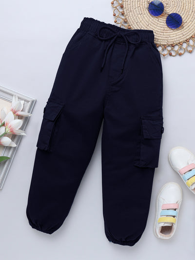 Cotton Navy Blue Cargo for Girls & Boys