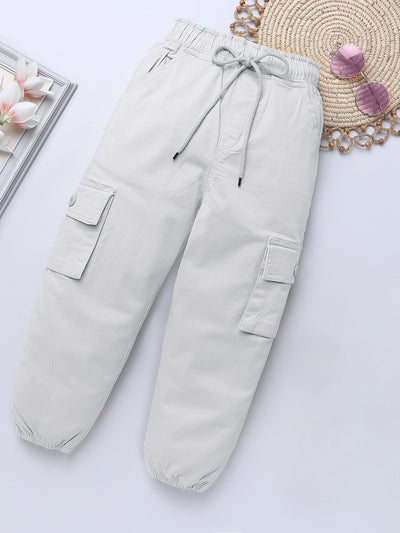 Cotton Light Grey Cargo for Girls & Boys