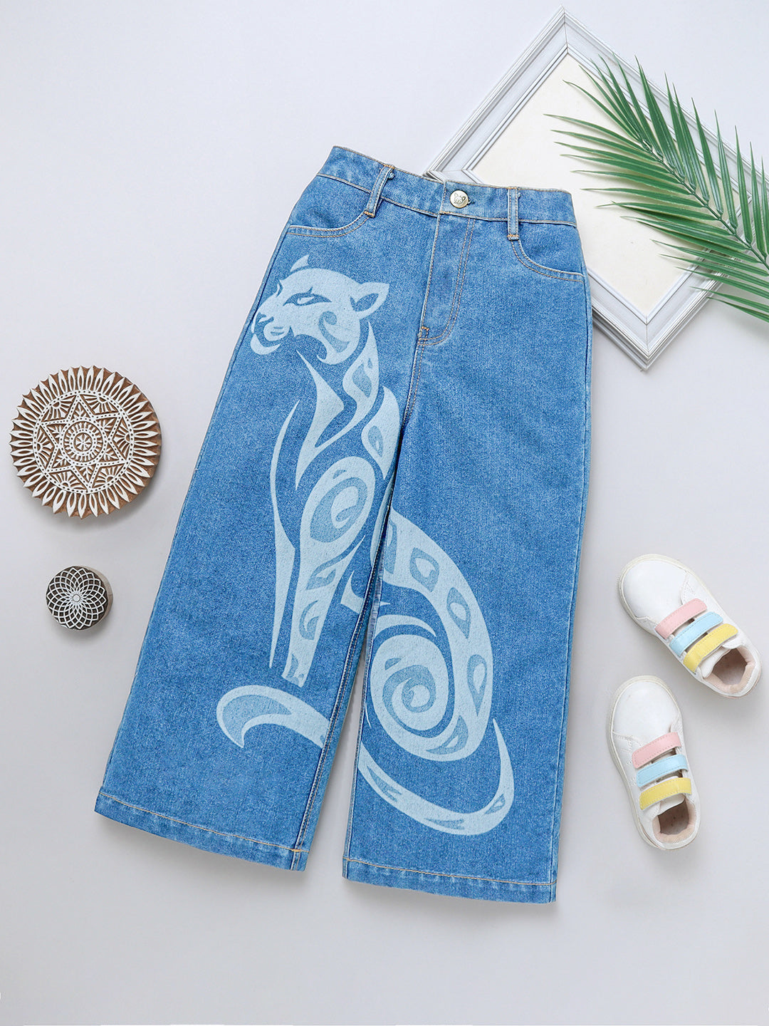 Cotton Denim Flared Jeans for Girls & Boys
