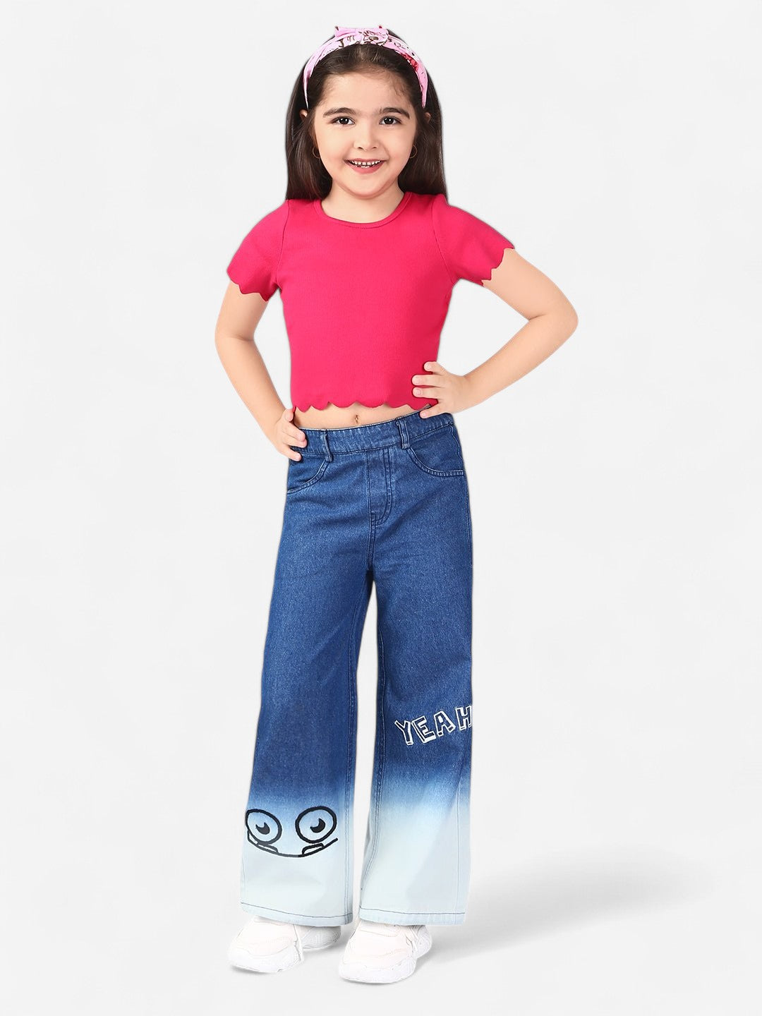 Girls Denim Embroidered Jeans