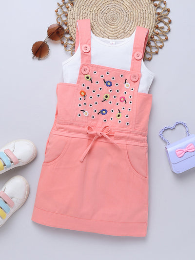 Girls Cotton Dress with T-Shirt