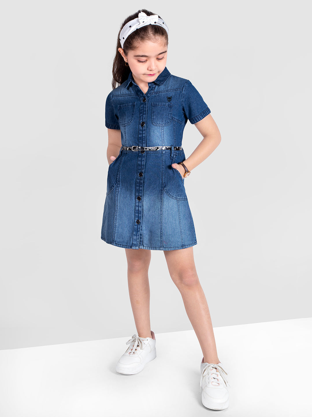 Girls Denim Shirt Dress