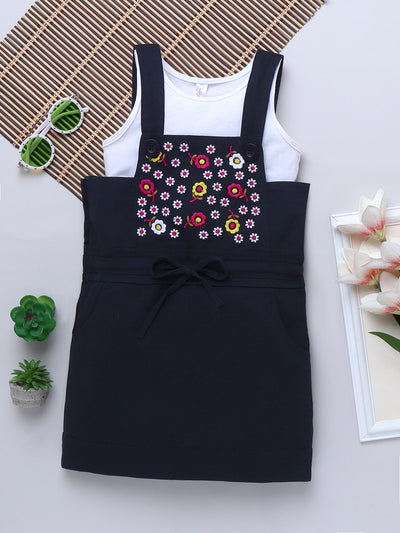 Girls Cotton Dress with T-Shirt