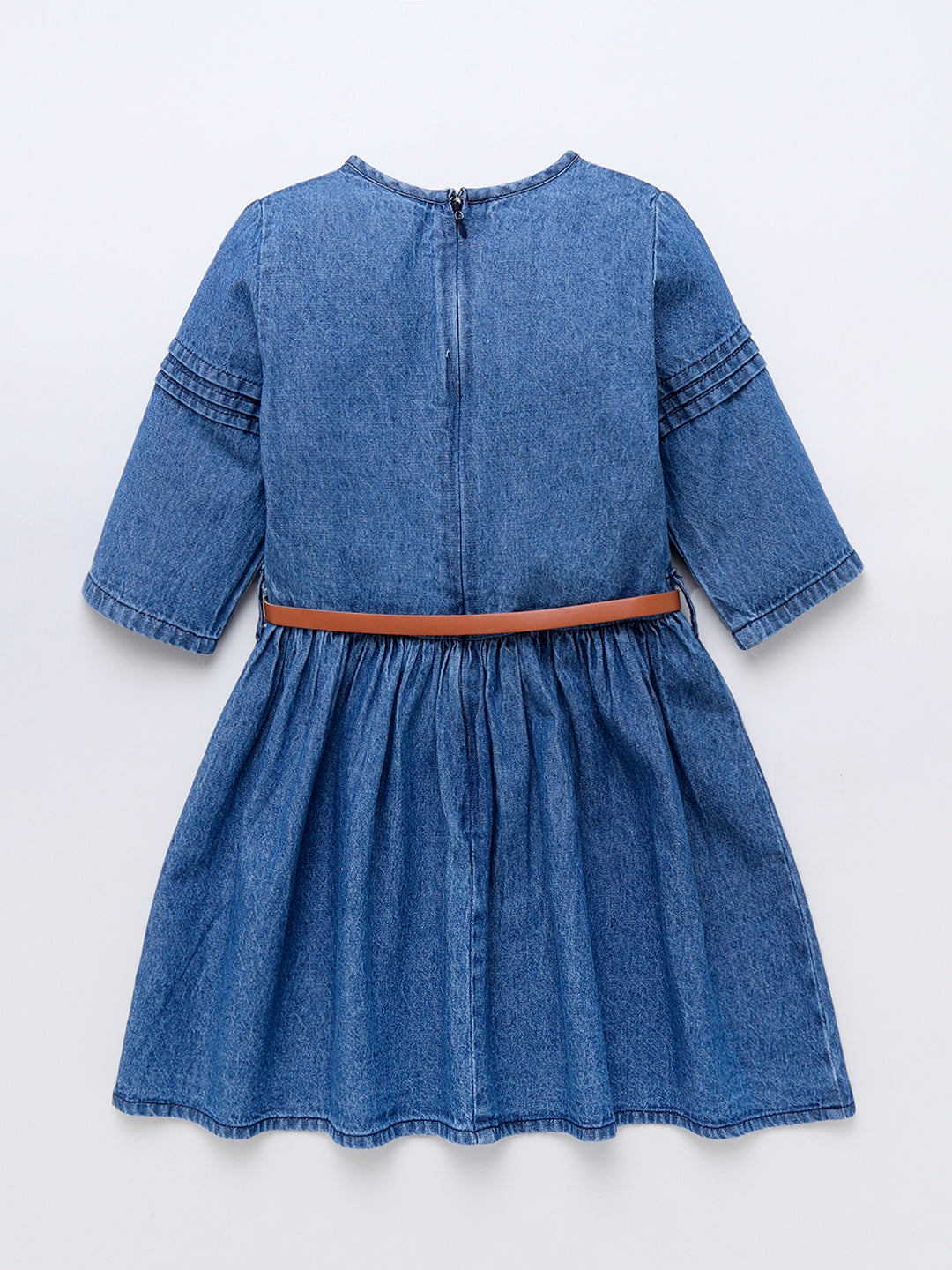 Girls Denim Embroidered Dress