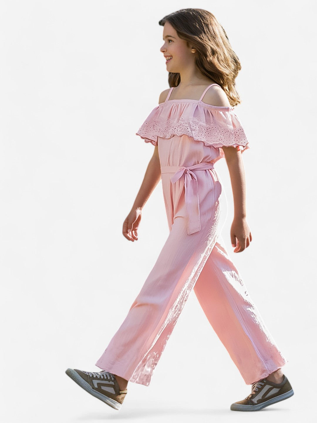 Girls Rayon Schiffli Jumpsuit