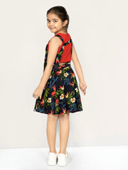 A-line Sleeveless Pinafore Dungaree Dress With T-Shirt For Girls