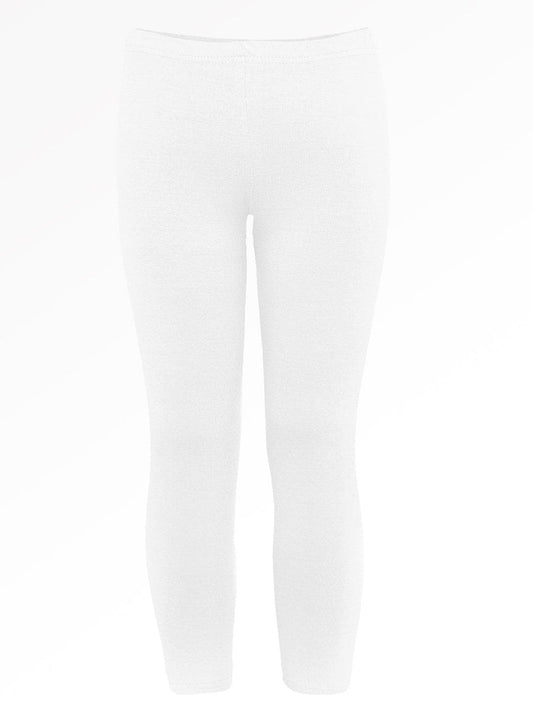 Cotton Basic Solid Full Length Leggings For Girls 1080