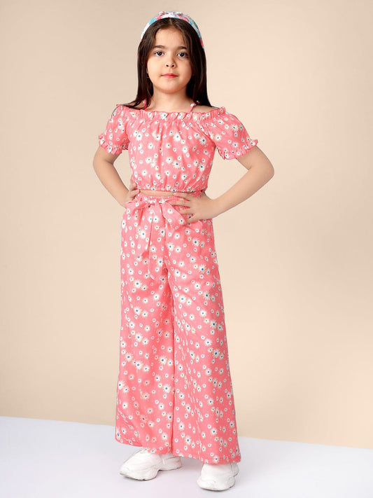 Floral Printed Off Shoulder Top and Palazzo Set 1080