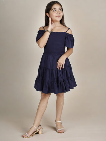 Navy Blue Fit and Flare Dress