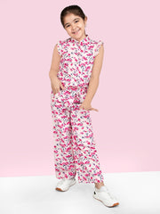 Pink Floral Printed Top with Palazzos
