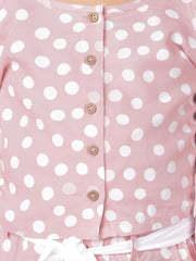 Pink & White Polka Dots Printed Top with Palazzo