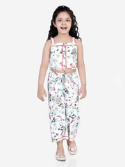 Printed Girls Cotton Twill Top and Palazzo set