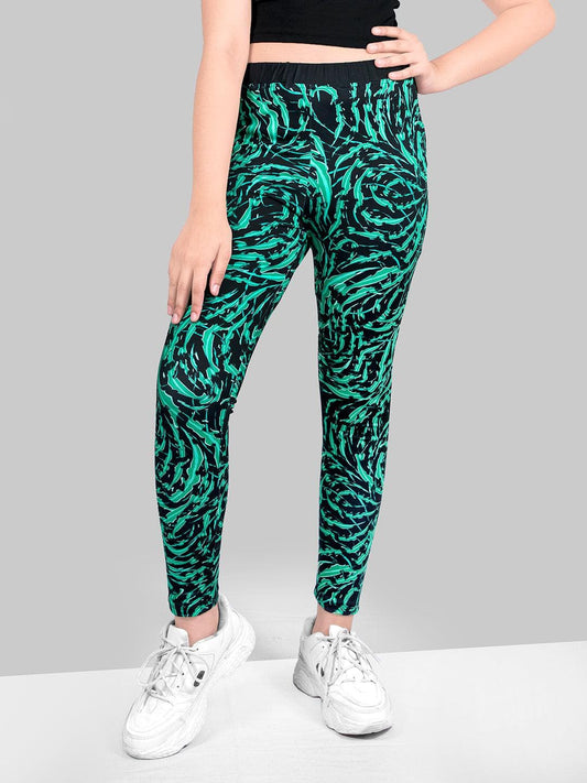 Printed Quick Dry Polyester Jeggings For Girls 1080