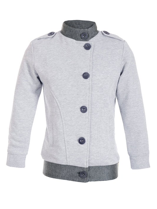 Unisex Melange Grey Solid Sweatshirts 1080