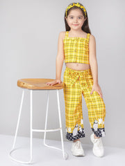 Yellow Checked Top with Palazzo